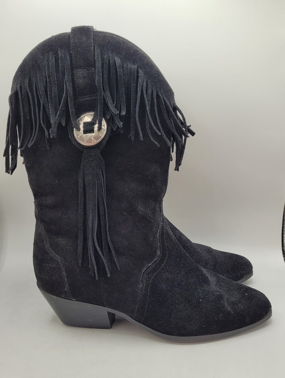 Silver Star Collection Houston leather fringe boots size 9 - Picture 3 of 16